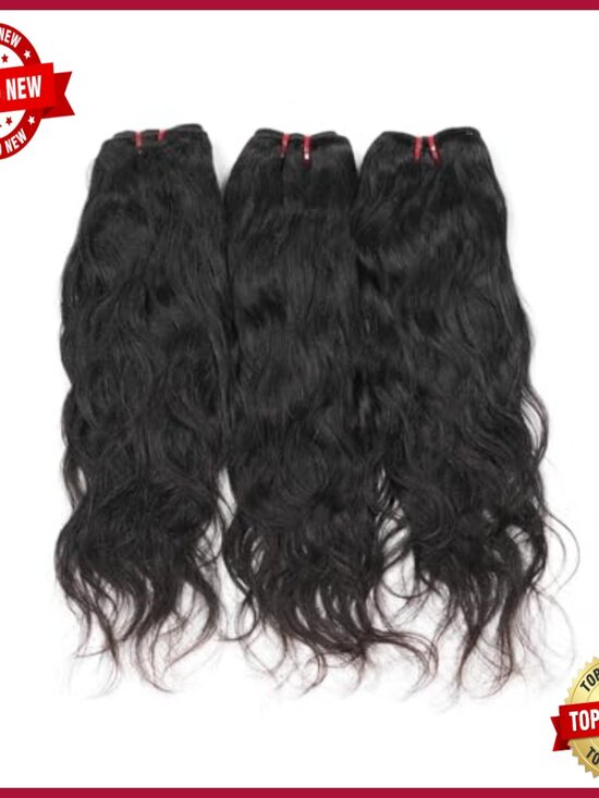 Natural Wave Human Hair Extensions 3 Bundles 14-18 Inch Virgin Hair